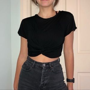 Cropped, Knotted T-Shirt